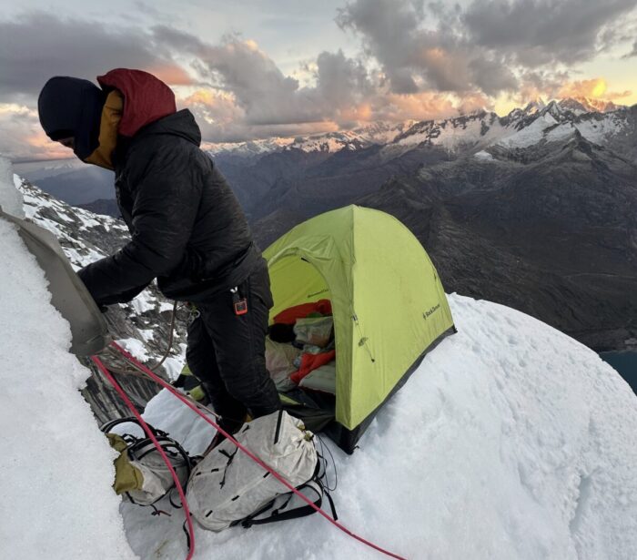 Snow mushroom as a bivy spot. Photo: Steadman/Winckler